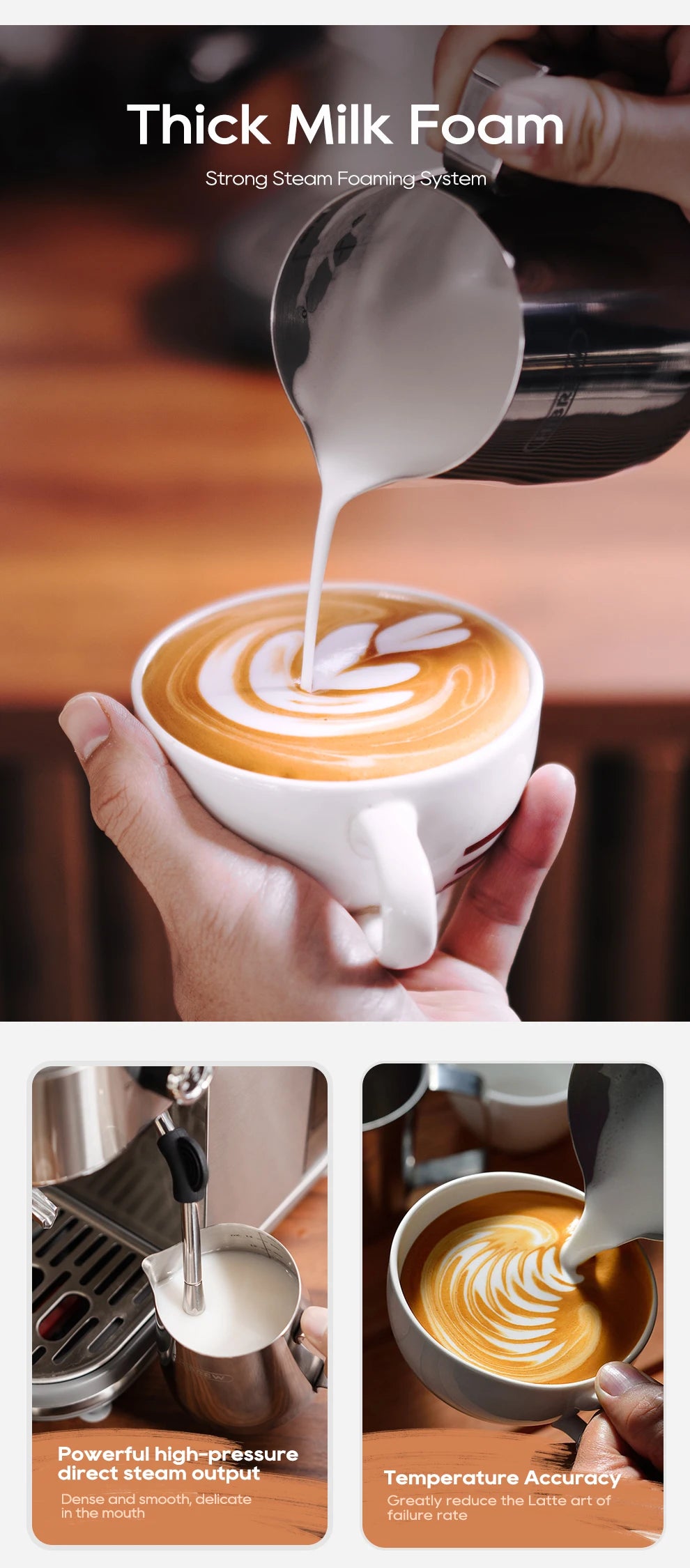 Barista-Level Espresso at Home — HiBREW H10B 20-Bar Semi-Automatic Espresso Machine | Temperature Control, Hot & Cold, Slim Design