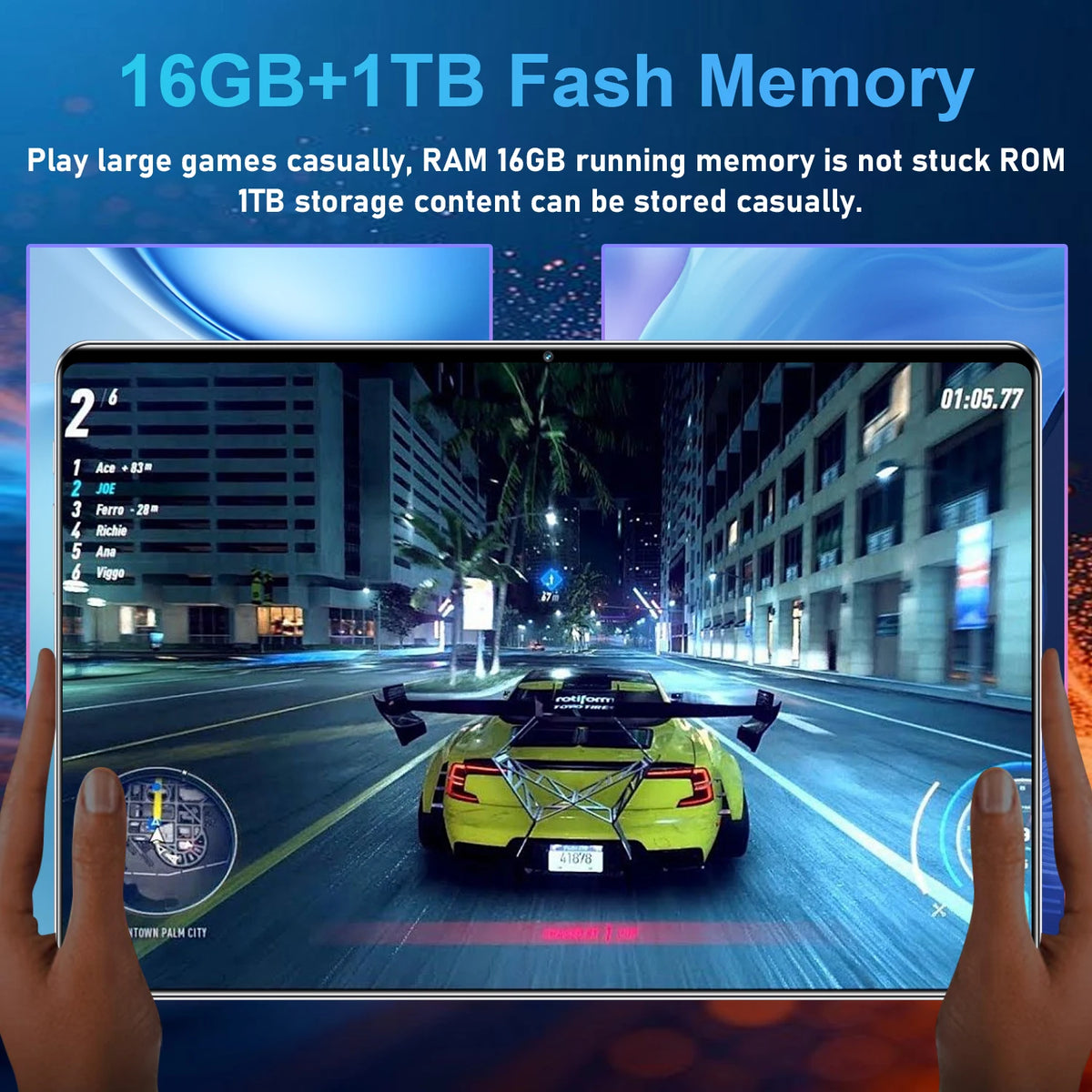 10.36" Android 13 Tablet – 16GB RAM, Up to 1TB ROM, 5G Wi-Fi, Dual SIM, GPS