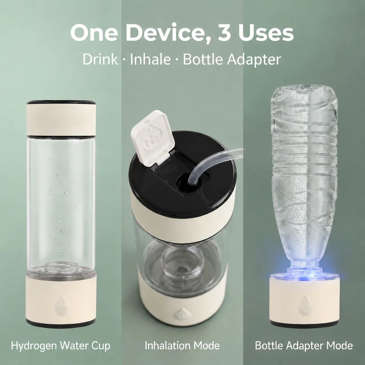 Hydrogen Water Generator Bottle — 8032 PPB SPE PEM Ionizer, Portable & Rechargeable