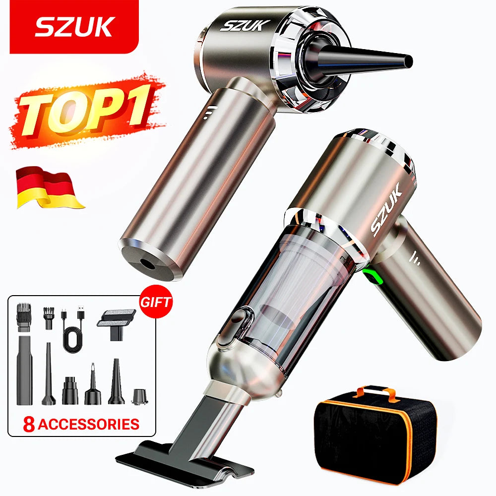 SZUK Mini Wireless Car Vacuum Cleaner — 985,000Pa HEPA Wet & Dry Handheld Portable Vacuum