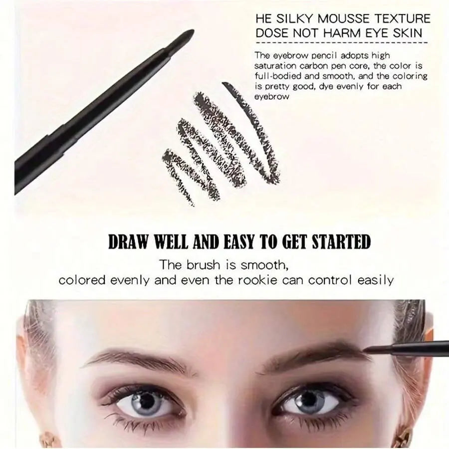 3-Pack Waterproof Black Eyeliner Pencils — Smudge-Proof Long-Lasting