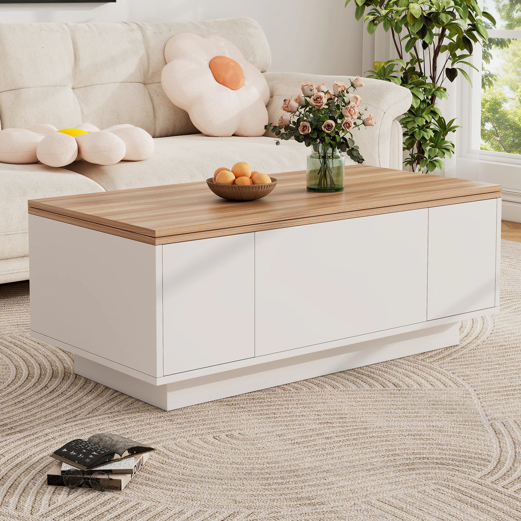 Modern coffee table with double lifting mechanism, hidden storage-load capacity up to 50 kg-residential furniture