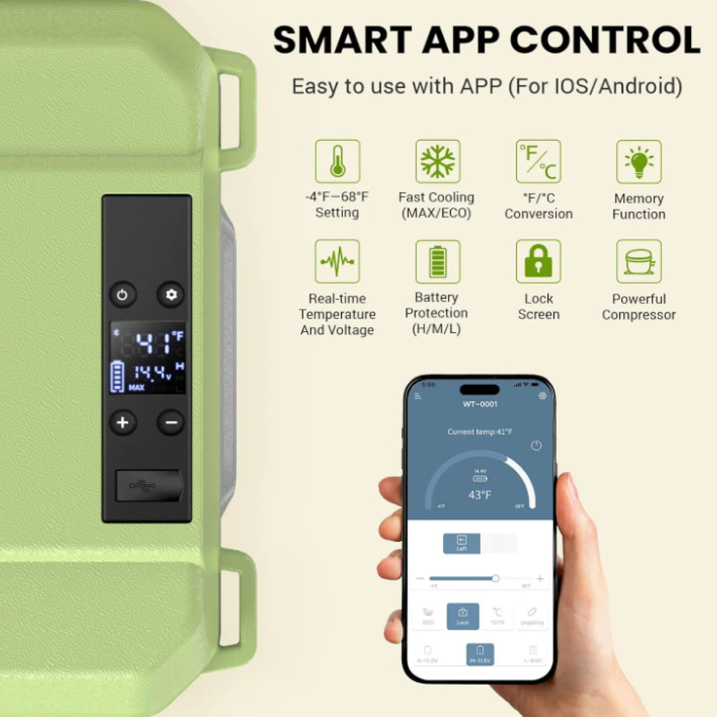 Small Car Refrigerator 17.4L — Portable Freezer & Drinks Fridge with 12/24V DC & 100-240V AC Power for Vehicle, Truck & Outdoor Use