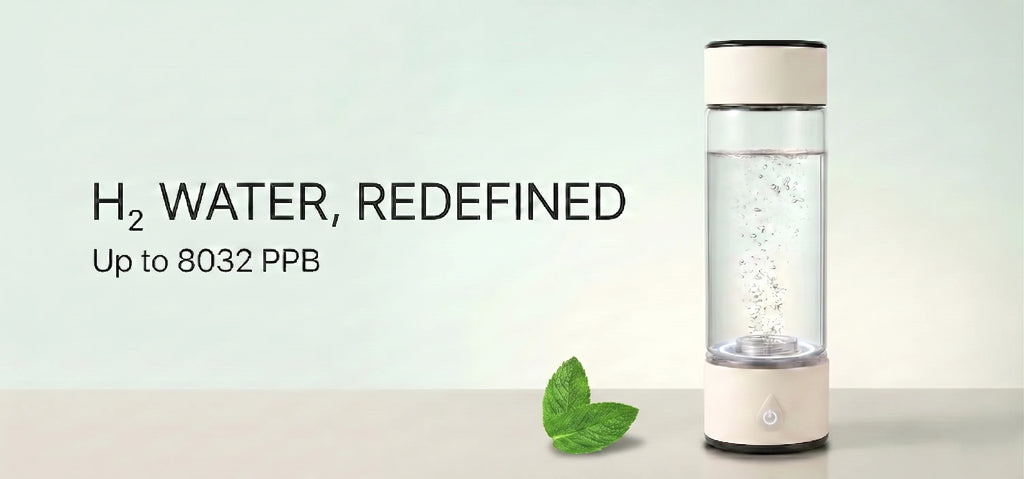 Hydrogen Water Generator Bottle — 8032 PPB SPE PEM Ionizer, Portable & Rechargeable