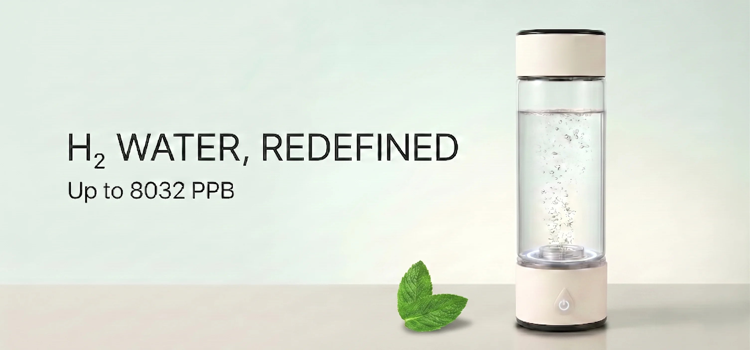 Hydrogen Water Generator Bottle — 8032 PPB SPE PEM Ionizer, Portable & Rechargeable