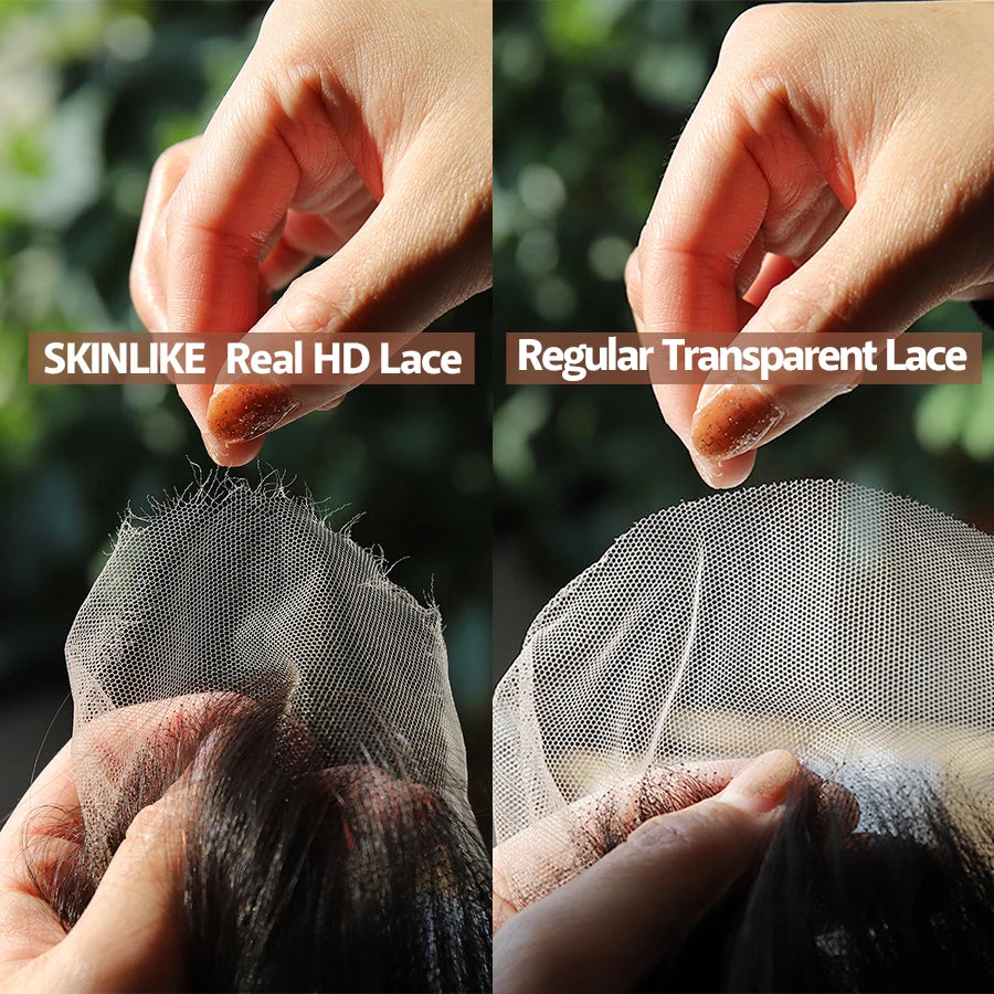 WOW ANGEL 250% Density Straight Lace Front Wig | 13x6 Invisible HD Lace Melt Skin Brazilian Human Hair