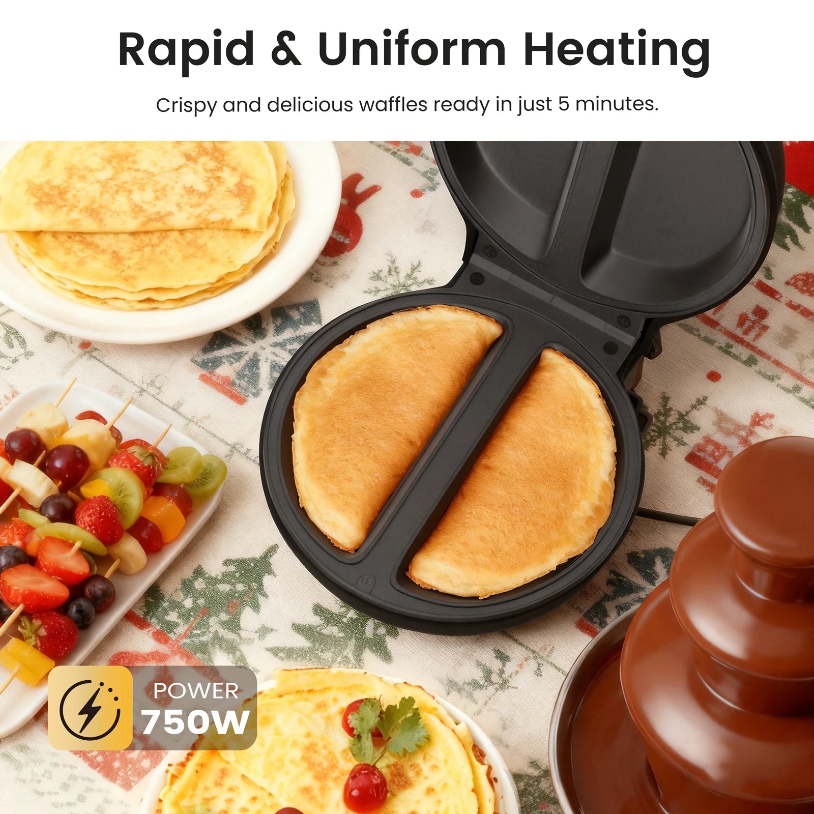SUPERLEX 750W Electric Omelette & Bread Maker – Non-Stick, Multi-Function with Smart Light Indicator