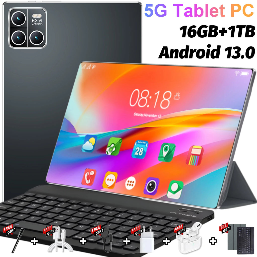 10.36" Android 13 Tablet – 16GB RAM, Up to 1TB ROM, 5G Wi-Fi, Dual SIM, GPS