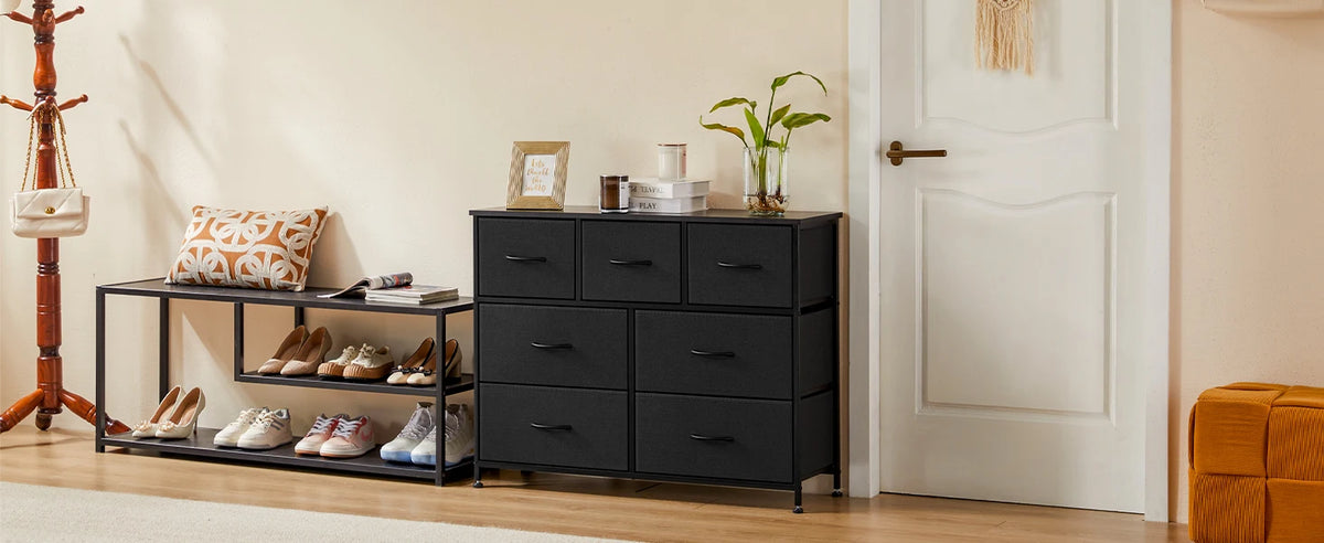 JHK 7-Drawer Dresser & Storage Chest – Fabric Drawers, Clothes Organizer for Bedroom & Living Room