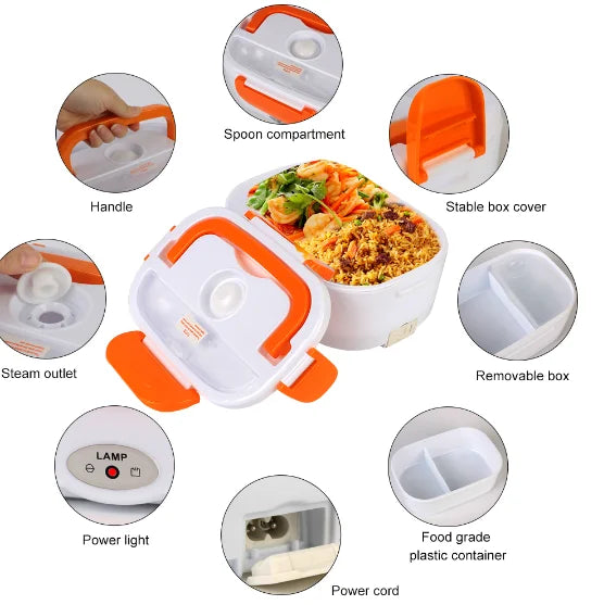 Car Electric Portable Thermal Lunch Box – USB Heated Food Container for Home & Travel