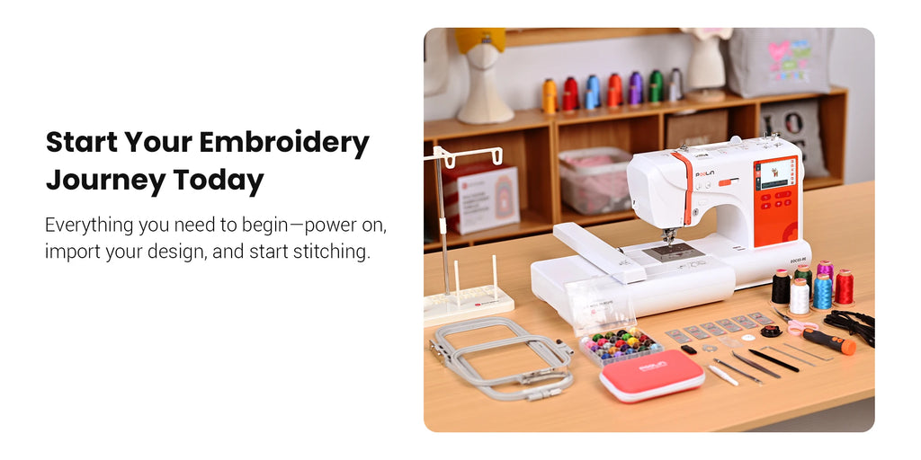 Computerized Embroidery Machine – Touchscreen & Two Hoops