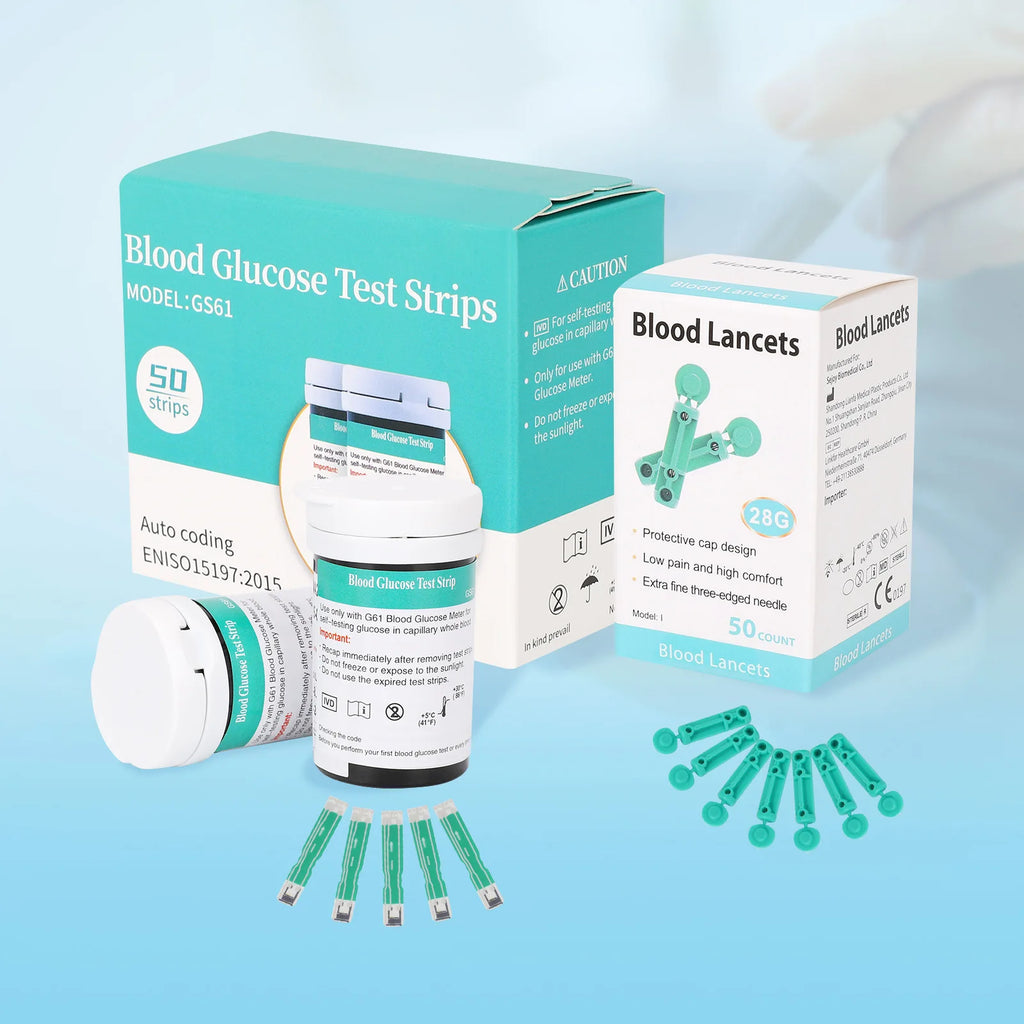 VivaGuard Blood Glucose Monitor Kit – Auto-Coding Glucometer with 50 Test Strips, 50 Lancets & Lancing Device for Elderly & Pregnant