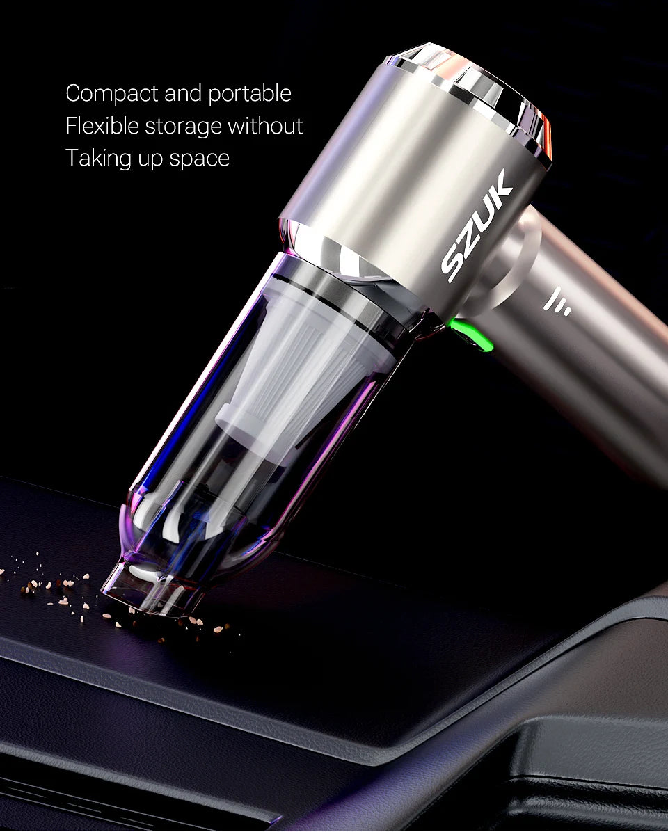 SZUK Mini Wireless Car Vacuum Cleaner — 985,000Pa HEPA Wet & Dry Handheld Portable Vacuum
