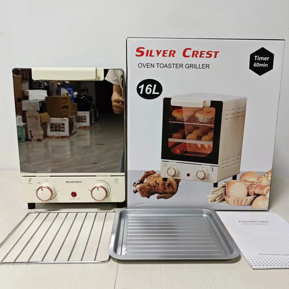 16L Mini Electric Toaster Oven — 3-Tier with Timer & Temperature Control for Baking & Roasting