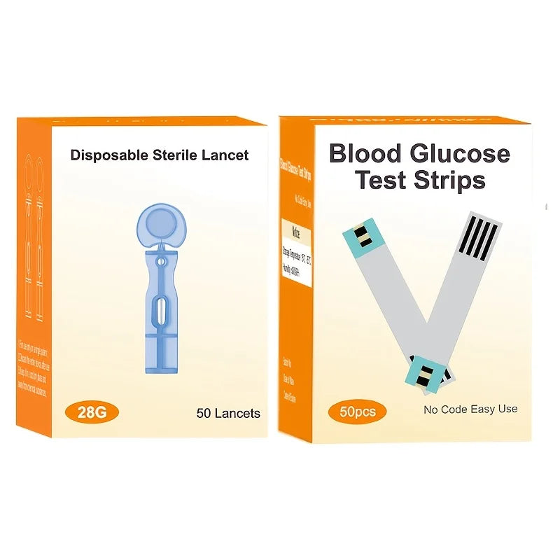 Medical Blood Sugar Test Kit – Glucometer with 50 Test Strips, 5-Second Fast Test & Large Screen Display