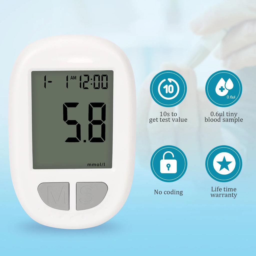 VivaGuard Blood Glucose Monitor Kit – Auto-Coding Glucometer with 50 Test Strips, 50 Lancets & Lancing Device for Elderly & Pregnant
