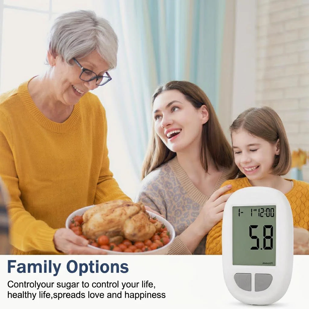 VivaGuard Blood Glucose Monitor Kit – Auto-Coding Glucometer with 50 Test Strips, 50 Lancets & Lancing Device for Elderly & Pregnant