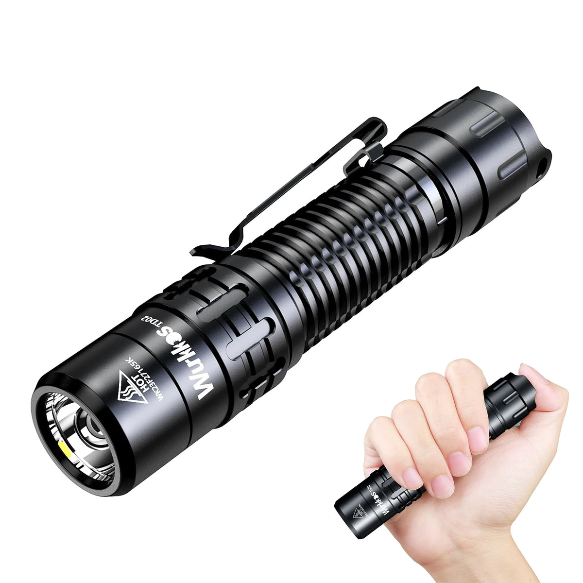 Wurkkos TD02 Tactical Flashlight – 2000 Lumens 18650 Rechargeable Battery