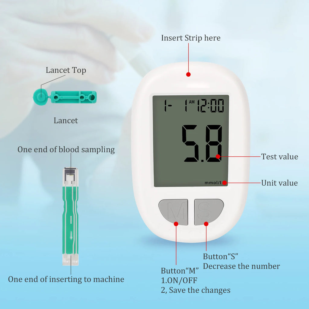 VivaGuard Blood Glucose Monitor Kit – Auto-Coding Glucometer with 50 Test Strips, 50 Lancets & Lancing Device for Elderly & Pregnant