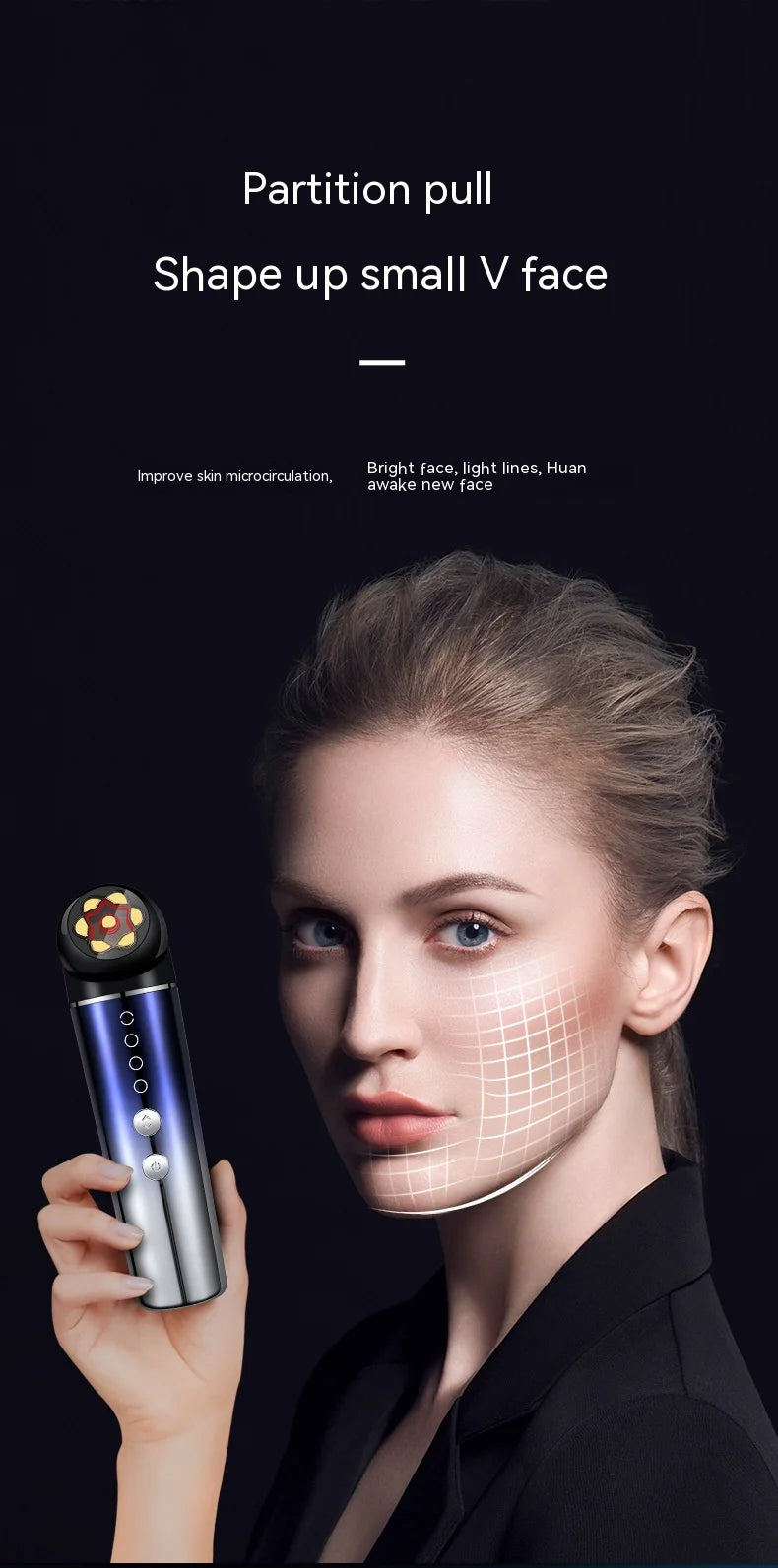 RF Skin Tightening Beauty Device – Microcurrent, Red Light Therapy & Heat Anti-Wrinkle Face Lifting Tool