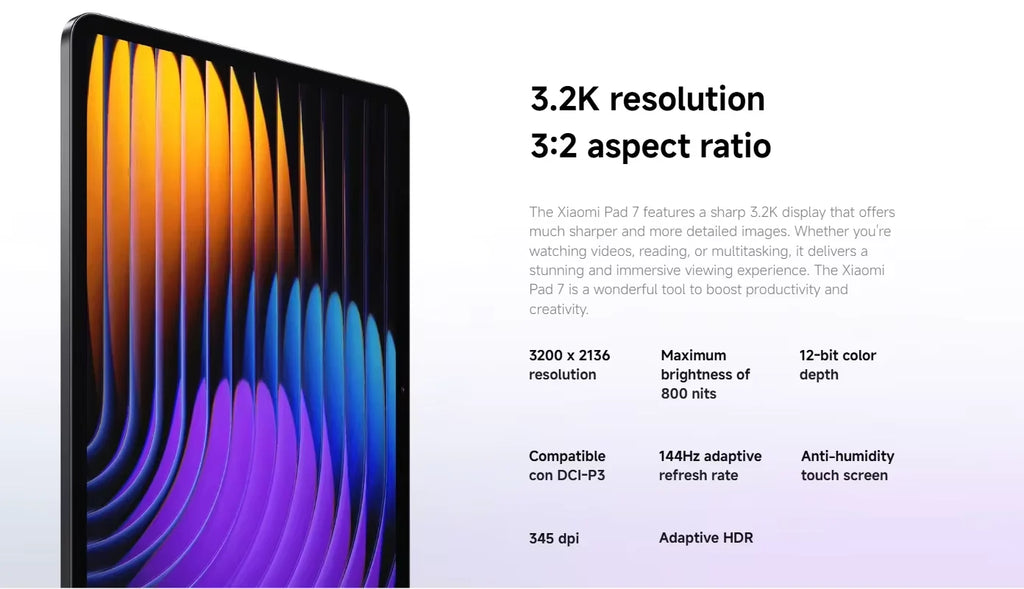 Xiaomi Pad 7 11.2" 3.2K 144Hz Tablet – Snapdragon 7+ Gen 3, 8850mAh, Wi-Fi 6E