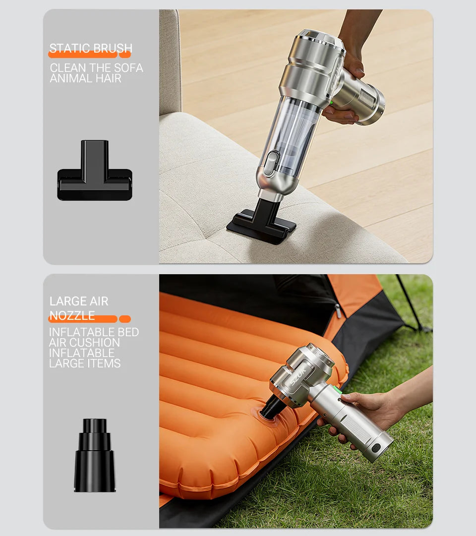 Cordless Car Vacuum – Removable Battery & Light