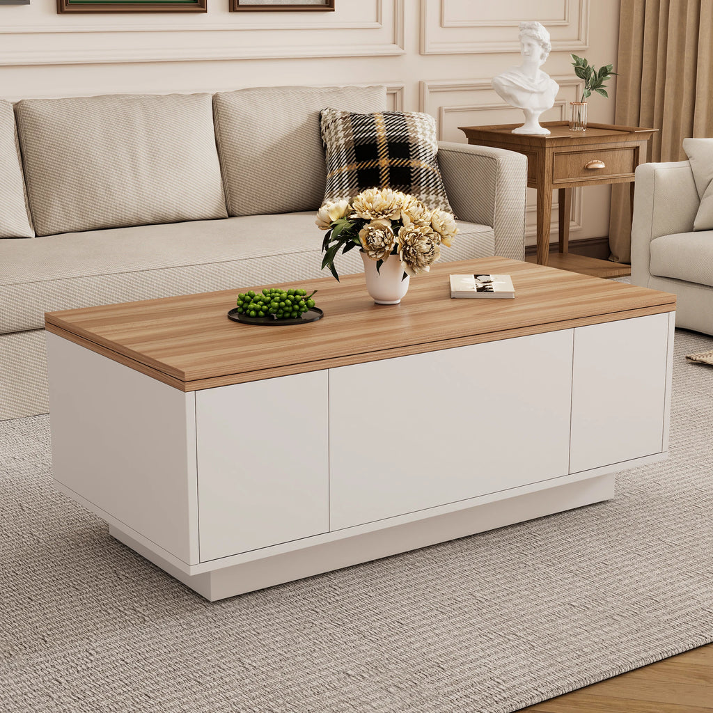 Modern coffee table with double lifting mechanism, hidden storage-load capacity up to 50 kg-residential furniture