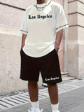 Men's Los Angeles Gradient Print Short Sleeve T-Shirt & Shorts Set – Street 2-Piece