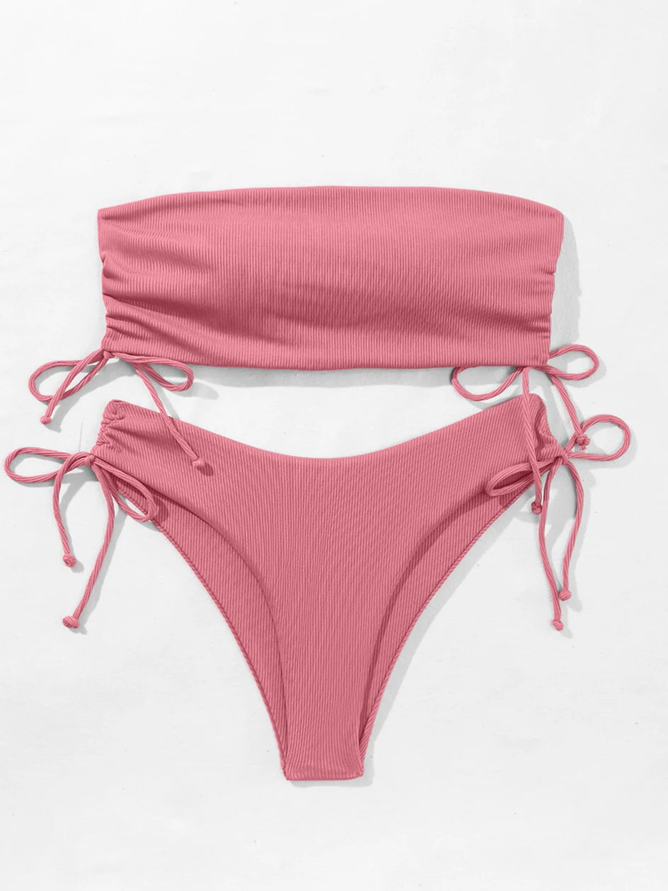 Bandeau High Waist Bikini Set — 2-Piece Women's Swimsuit