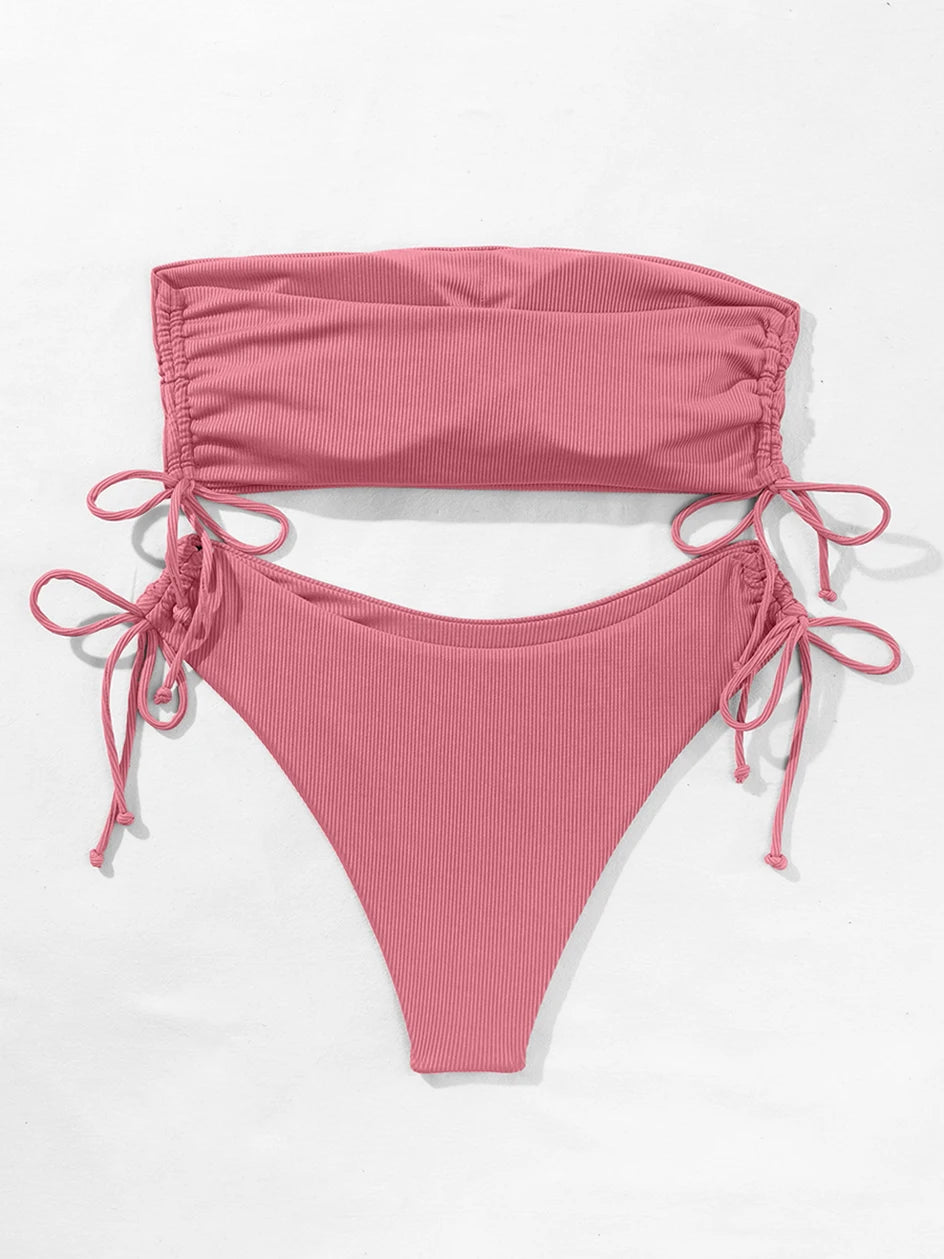 Bandeau High Waist Bikini Set — 2-Piece Women's Swimsuit