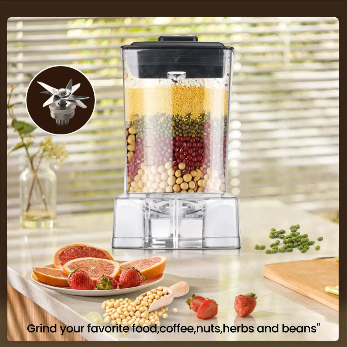 6000W Powerful Blender – 2.5L Container, Ice, Nut & Fruit Smoothie Maker, Food Processor