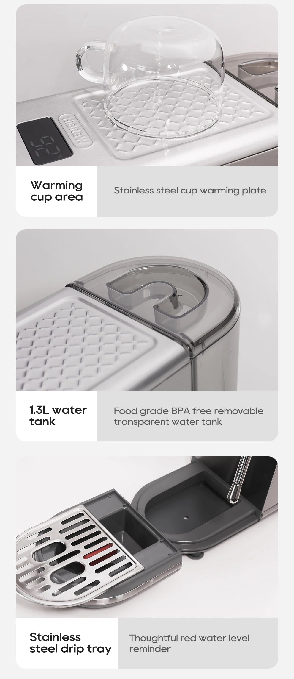 Barista-Level Espresso at Home — HiBREW H10B 20-Bar Semi-Automatic Espresso Machine | Temperature Control, Hot & Cold, Slim Design
