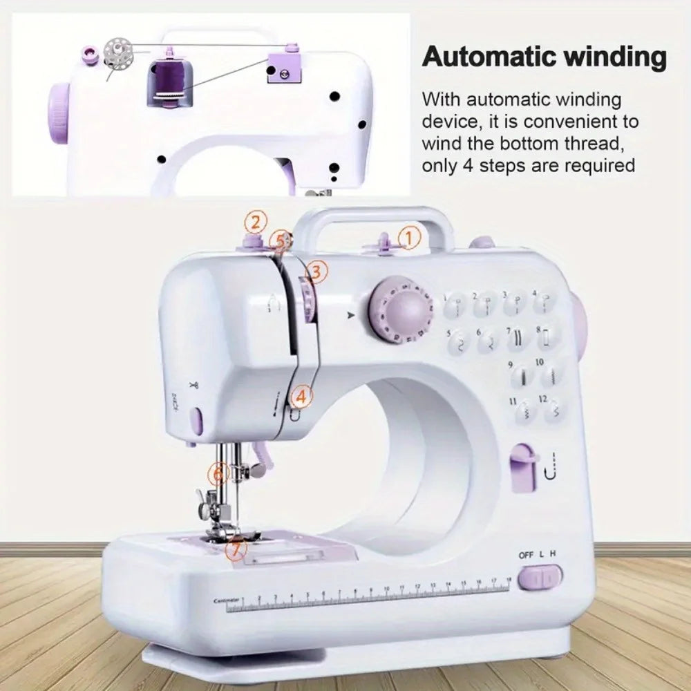 Electric Sewing Machine with Extension Table & 12 Built-In Stitches