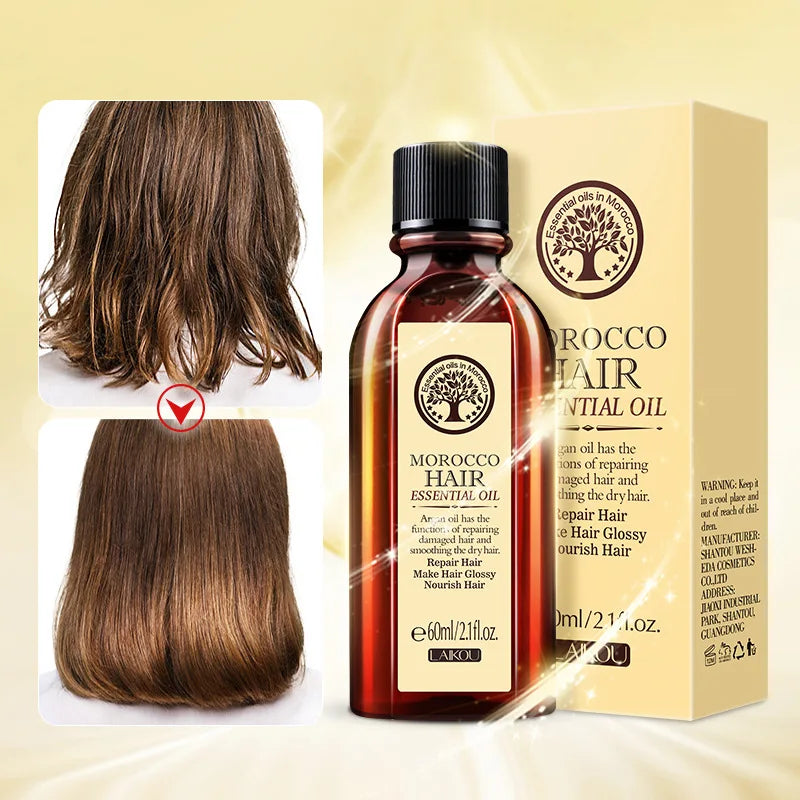 Moroccan Pure Argan Oil Hair Treatment — Leave-In Frizz & Dryness Repair Oil