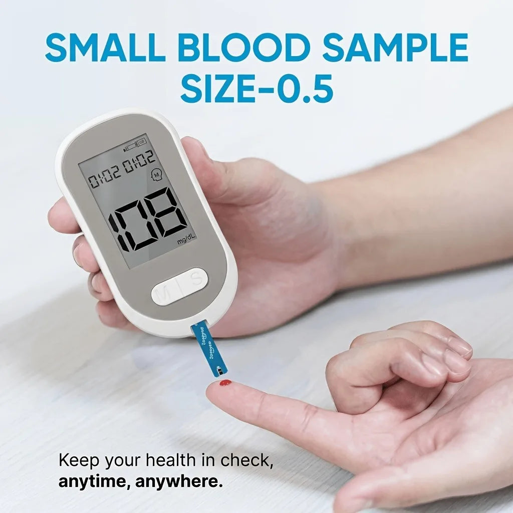 VivaGuard Blood Glucose Monitor Kit – No Coding Glucometer with Test Strips, Lancets & High-Precision 5-Second Results