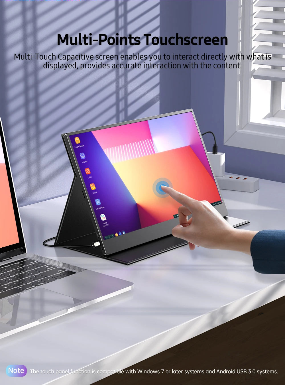 15.6-Inch Portable Touchscreen Monitor – Full HD & Smart Cover