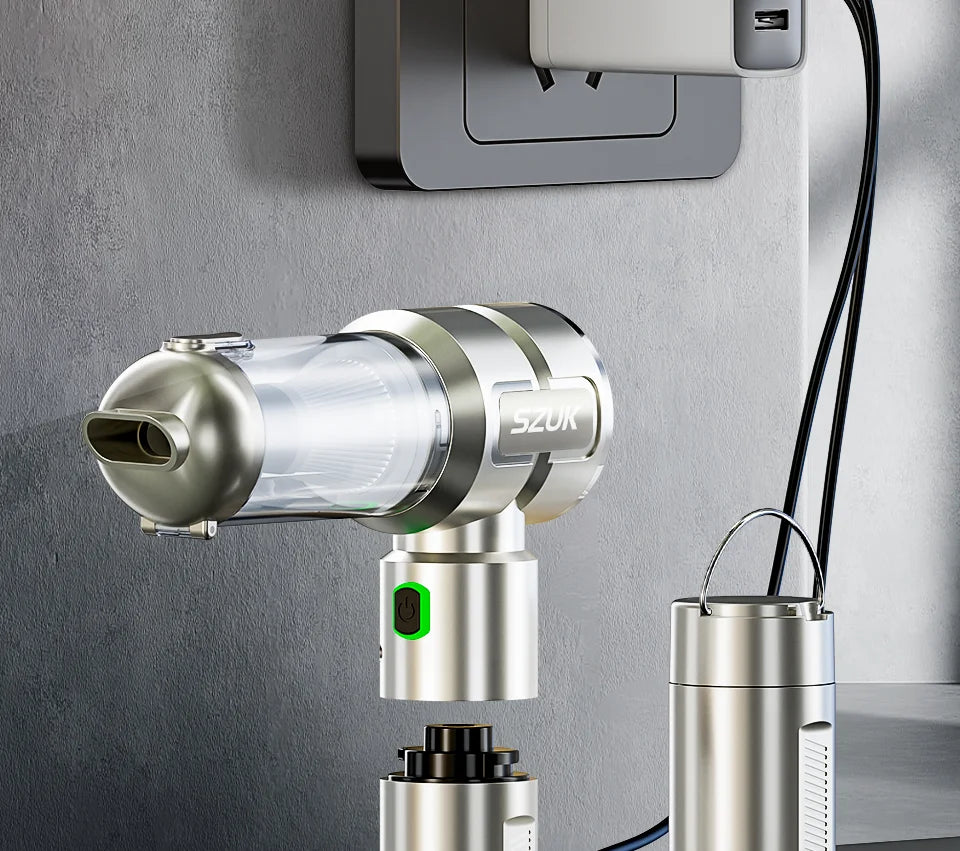 Cordless Car Vacuum – Removable Battery & Light