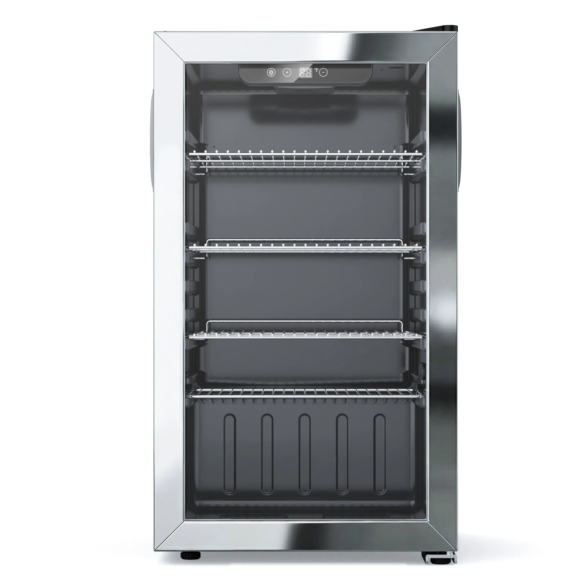 130-Can Beverage Refrigerator & Cooler — Mini Fridge with Glass Door, Adjustable Removable Shelves for Office & Bar