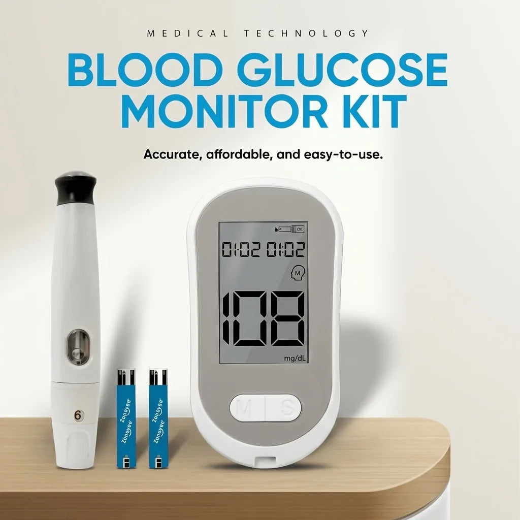 VivaGuard Blood Glucose Monitor Kit – No Coding Glucometer with Test Strips, Lancets & High-Precision 5-Second Results