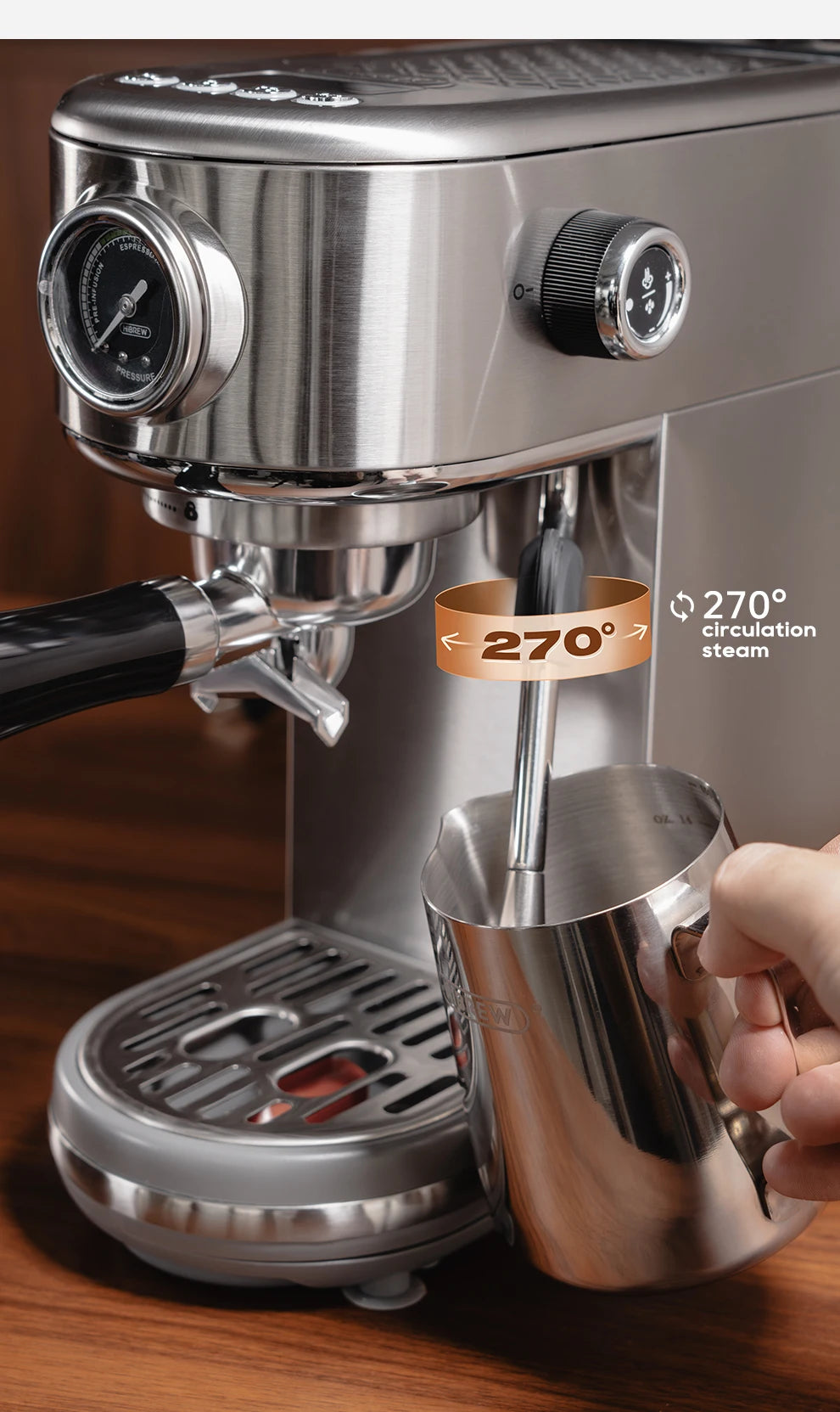 Barista-Level Espresso at Home — HiBREW H10B 20-Bar Semi-Automatic Espresso Machine | Temperature Control, Hot & Cold, Slim Design