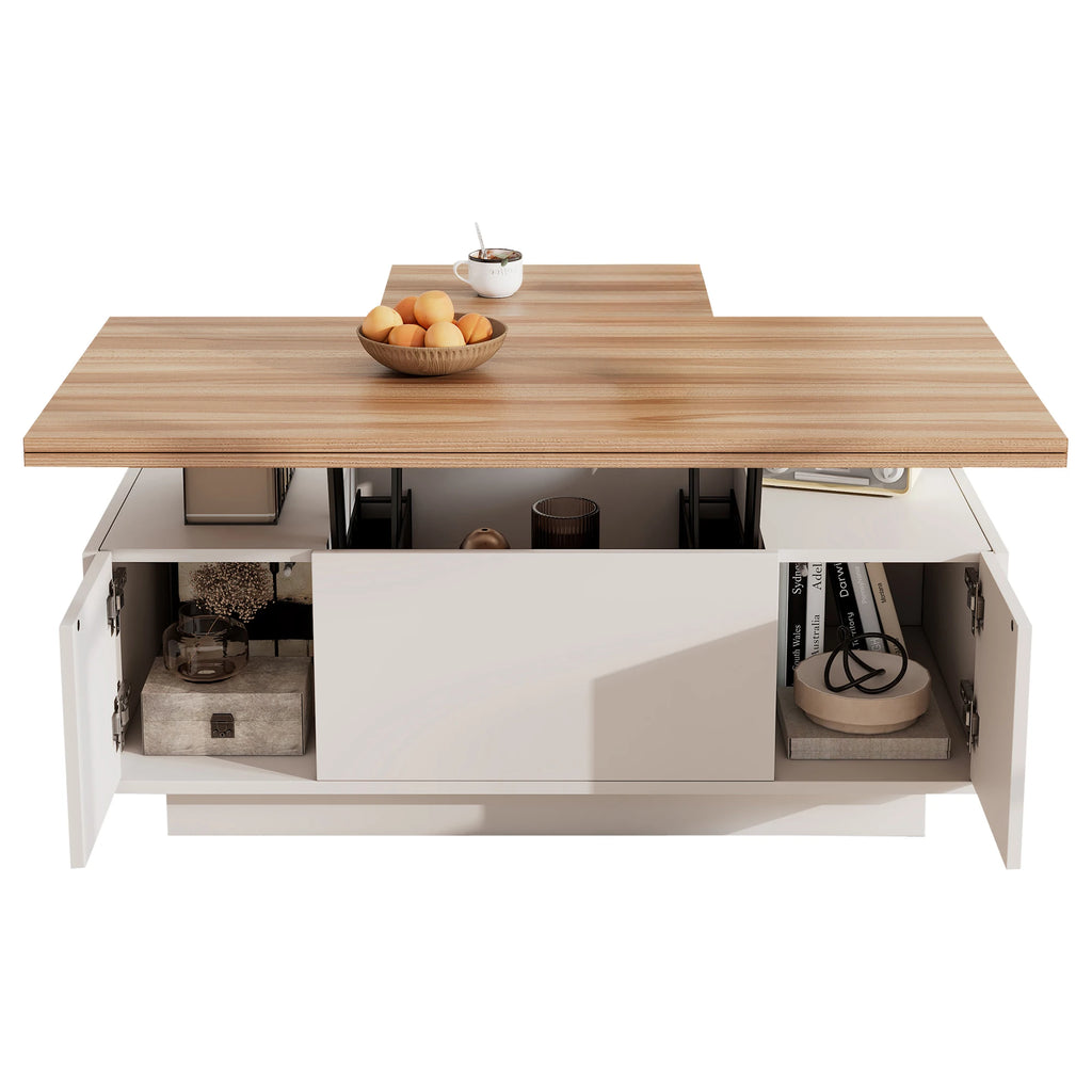Modern coffee table with double lifting mechanism, hidden storage-load capacity up to 50 kg-residential furniture