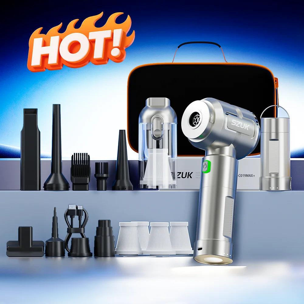 Cordless Car Vacuum – Removable Battery & Light