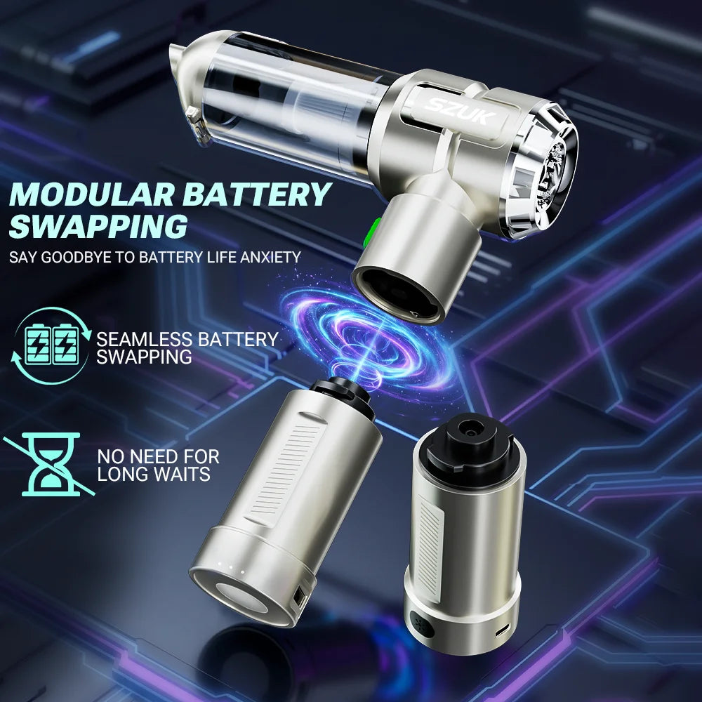 Cordless Car Vacuum – Removable Battery & Light