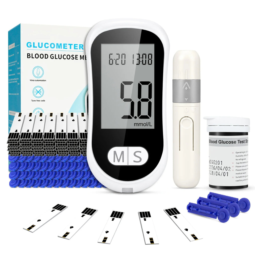 VivaGuard Blood Glucose Meter Kit – No Coding Glucometer with 50 Test Strips, 50 Lancets & Lancing Pen for Home Diabetes Monitoring