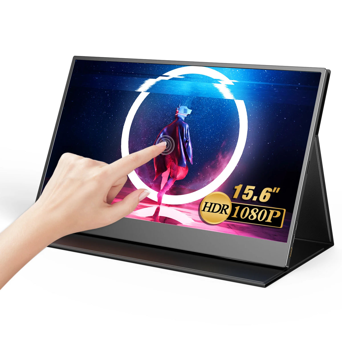 15.6-Inch Portable Touchscreen Monitor – Full HD & Smart Cover