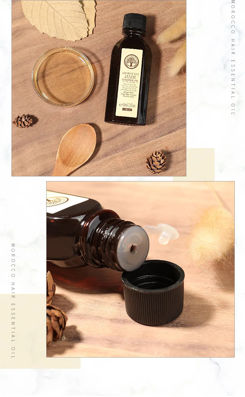 Moroccan Pure Argan Oil Hair Treatment — Leave-In Frizz & Dryness Repair Oil