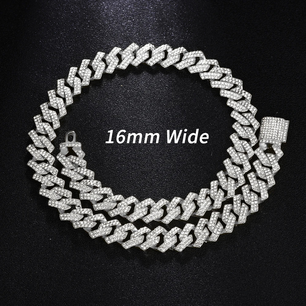 Men's Gold Cuban Chain Hip Hop Watch & Bracelet Set | Iced Out Rhinestone Bling Rapper Jewelry