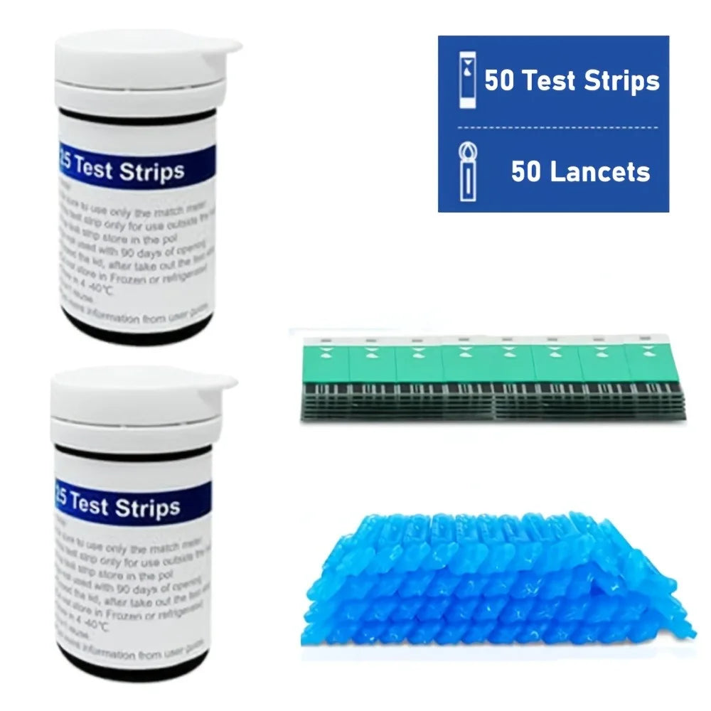 VGM04 Blood Glucose Monitor Kit – No-Code Accurate Glucometer with 50 Test Strips & 50 Lancets for Diabetes Management