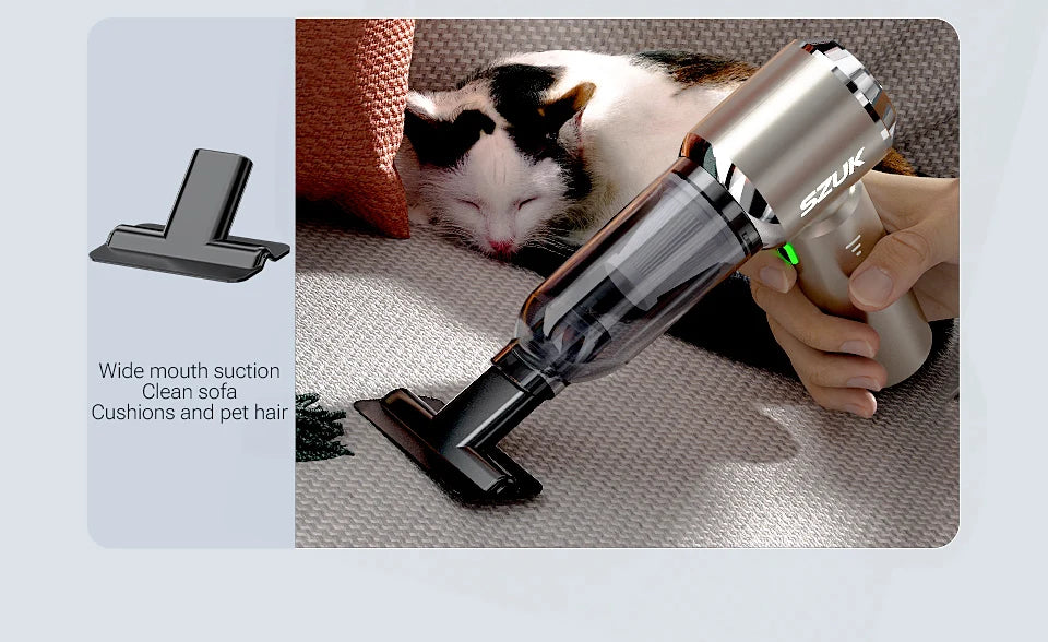 SZUK Mini Wireless Car Vacuum Cleaner — 985,000Pa HEPA Wet & Dry Handheld Portable Vacuum