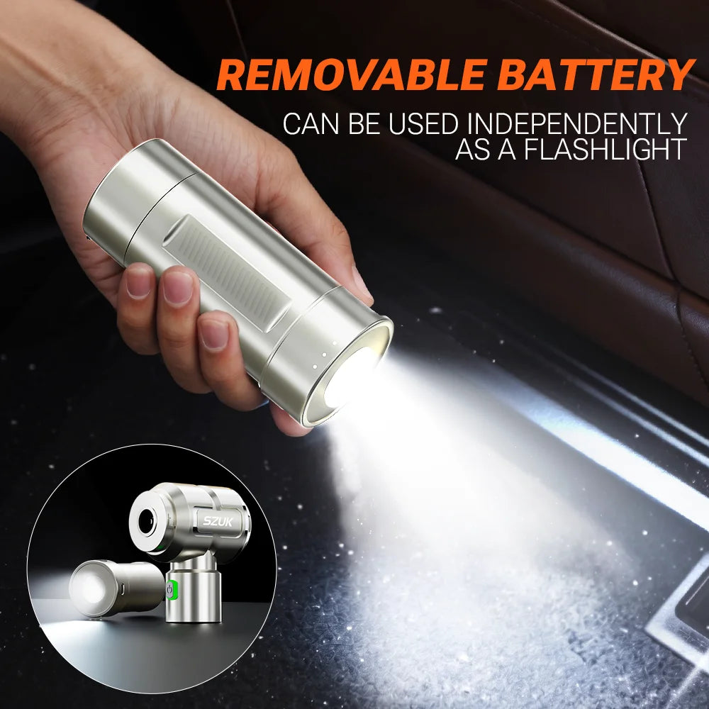 Cordless Car Vacuum – Removable Battery & Light